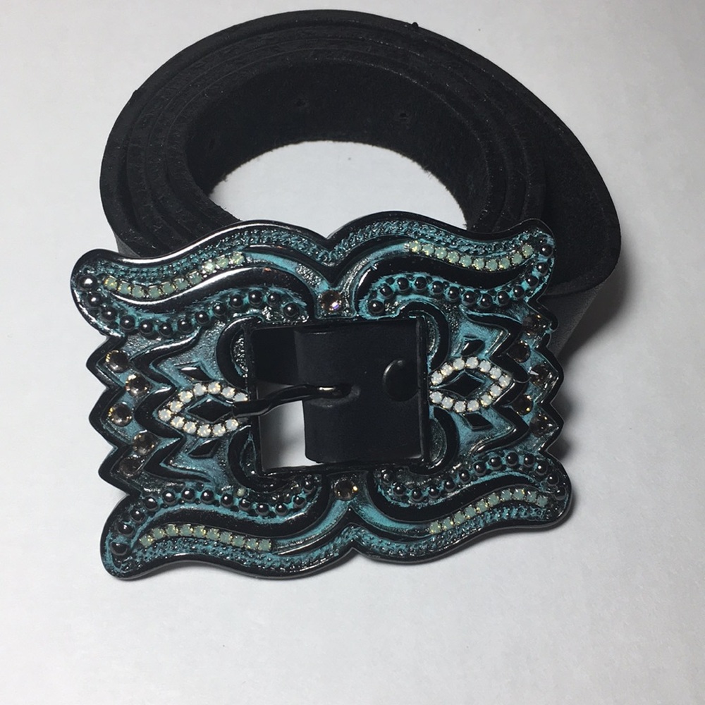 Leatherock Boho Turquoise Jeweled Buckle Belt